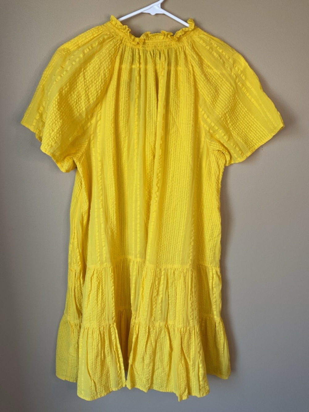 J. Crew Sunny Yellow Tiered V-Neck Dress Size M - Picture 4 of 4
